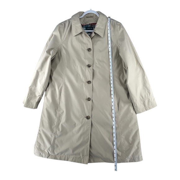 Lands End Beige Quilted Removable Lined Rain Trench Coat Womens X-Large 18/20 - Picture 7 of 14